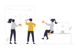 graphic of interns collaborating and participating actively in a team meeting, indicating an inclusive work culture